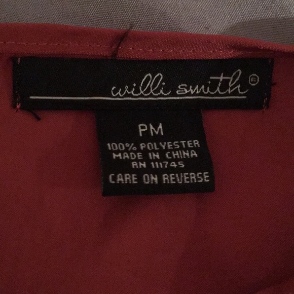 *DONATED* Burnt orange silk blouse w/ ruffle - Picture 4 of 7